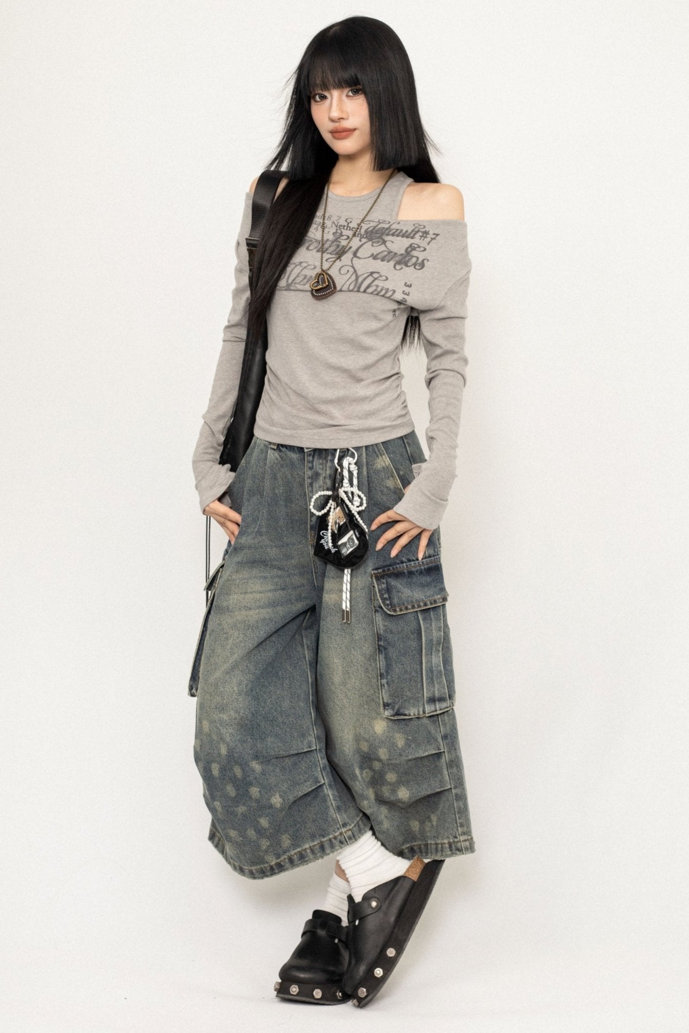 Loose Cropped American Denim Pants