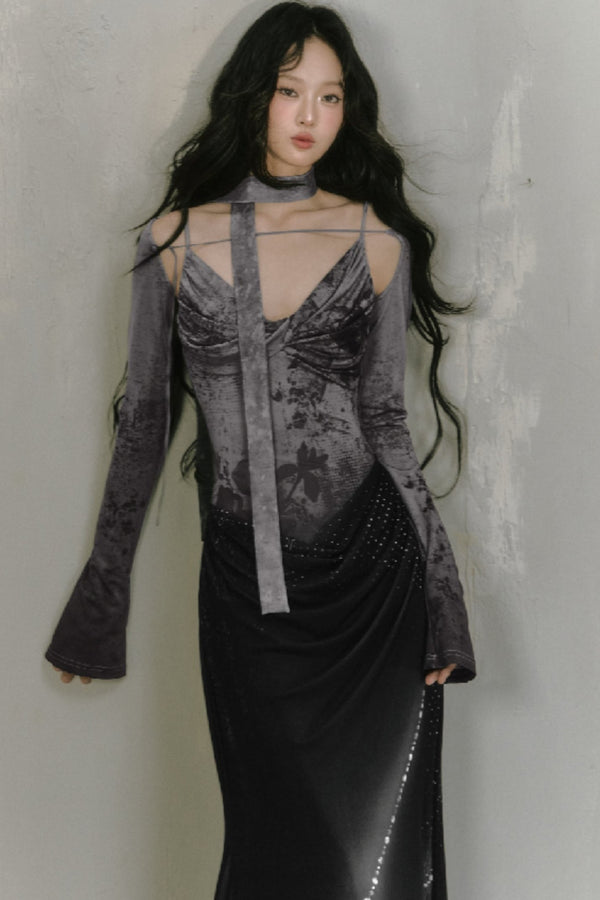 로맨틱 그레이 분위기 드레스 세트 