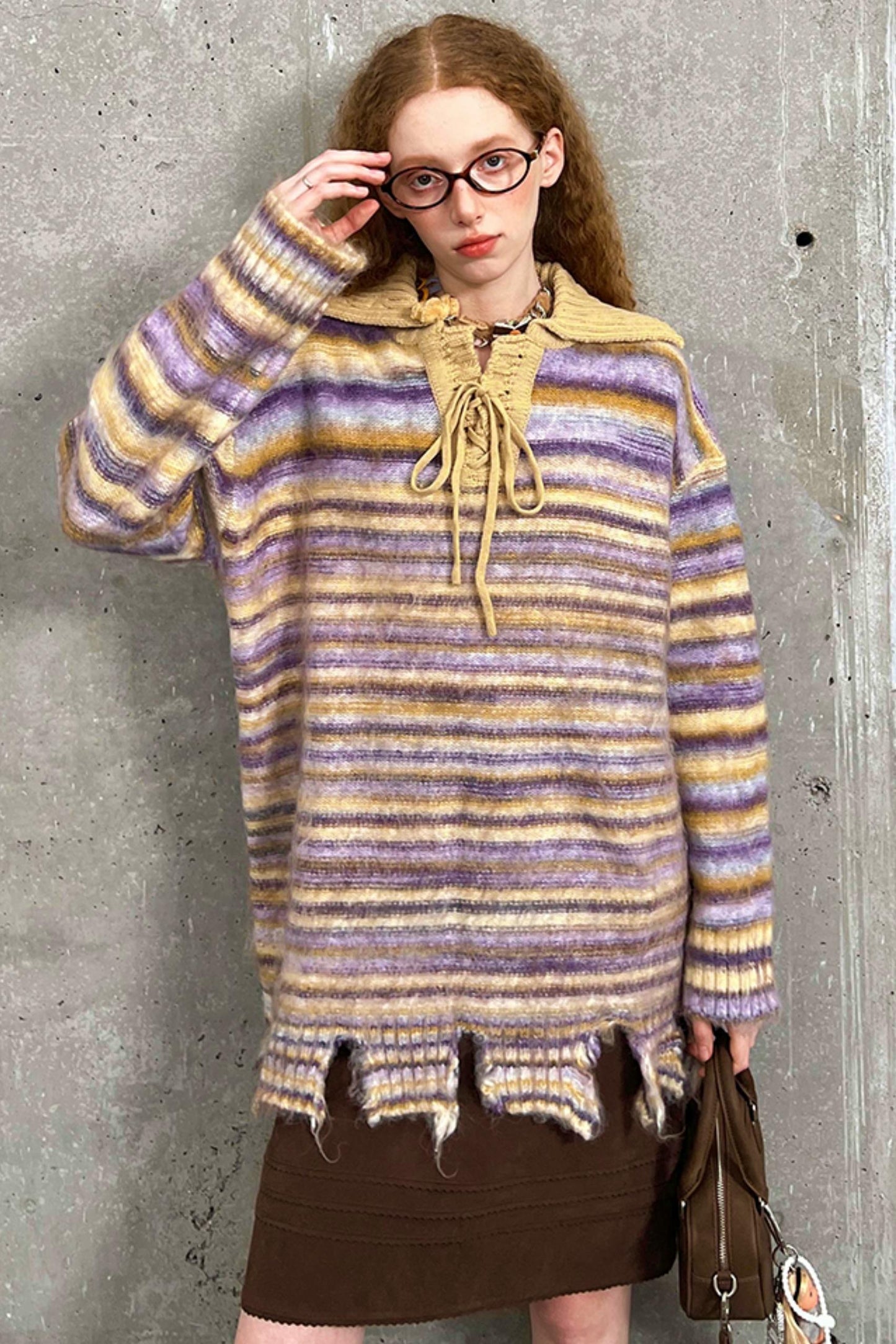 Vintage Striped Loose Sweater