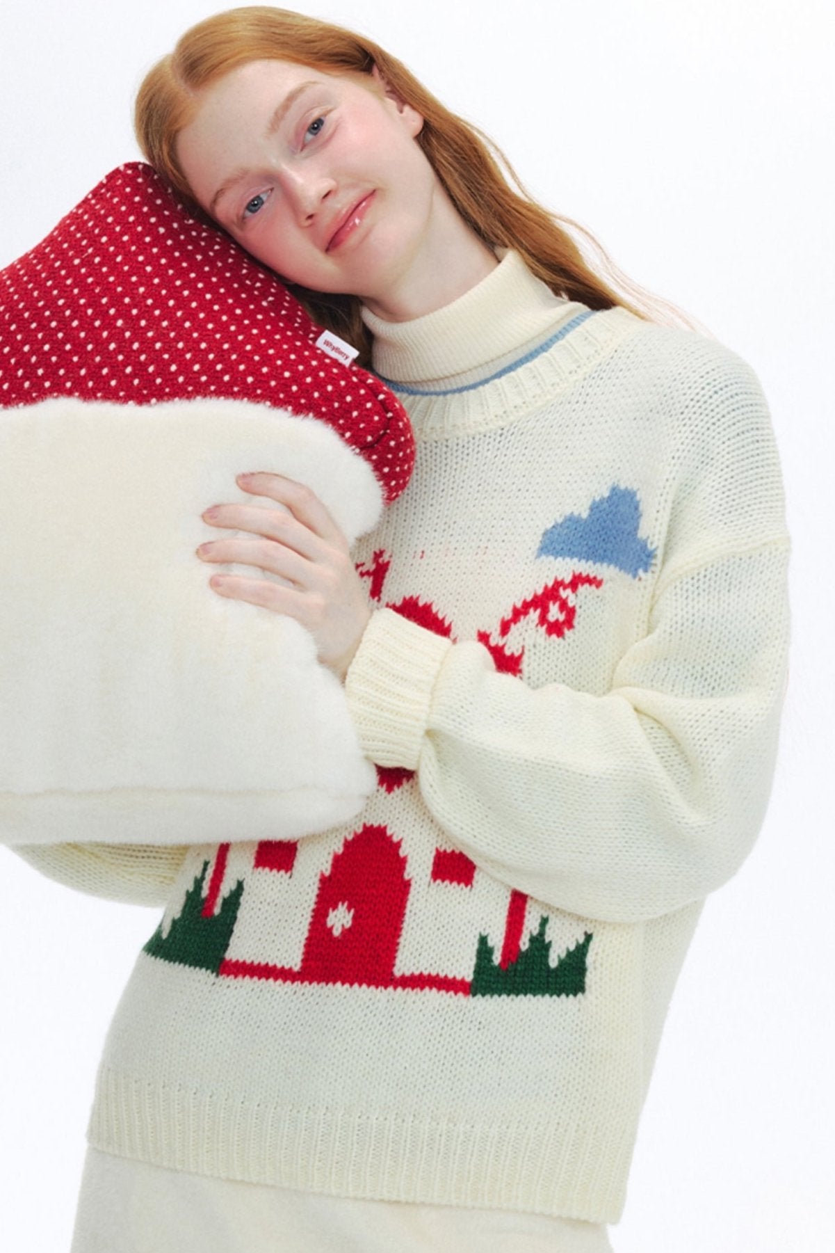 Cute Little House Round Neck Sweater