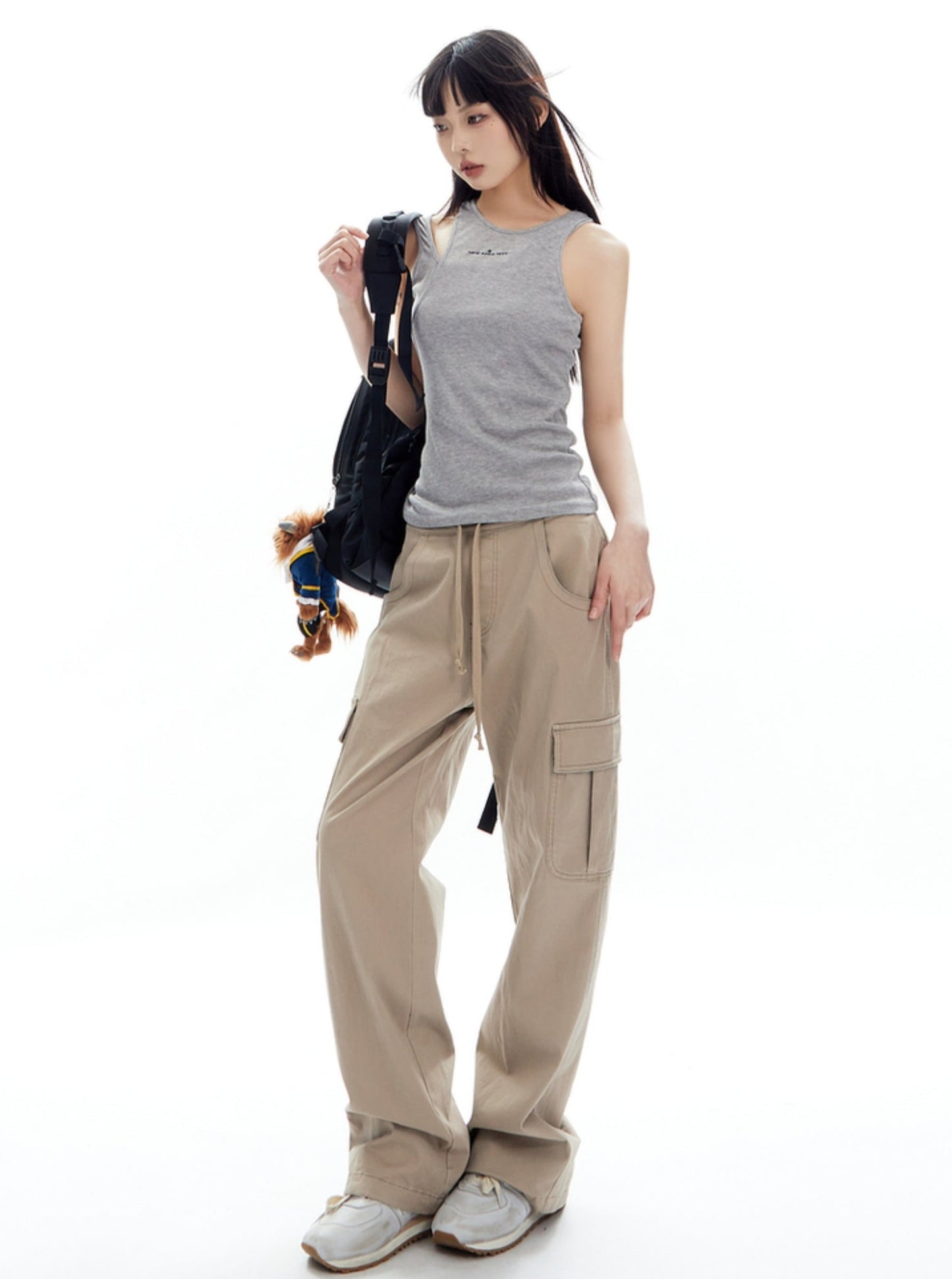 Low Waisted Casual Straight Leg Pants