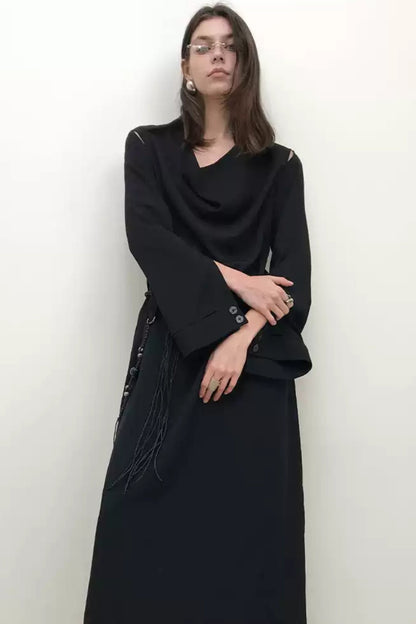 High-end Black Long Dress