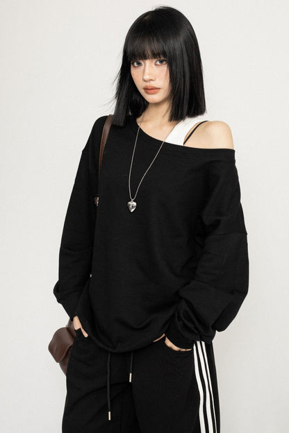 Early Autumn Off-Shoulder Sweatshirt