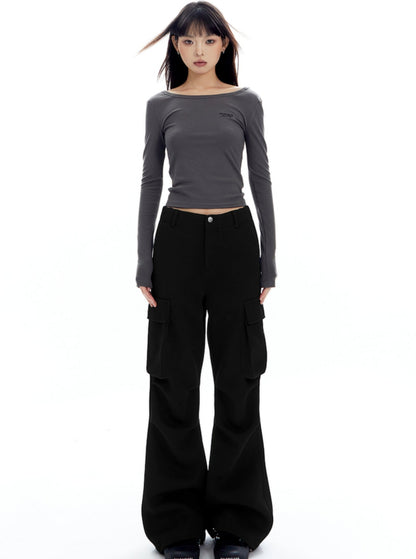 Pleated Loose Skinny Leggings Cargo Pants