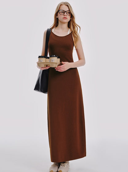 Brown Slim Hip Dress