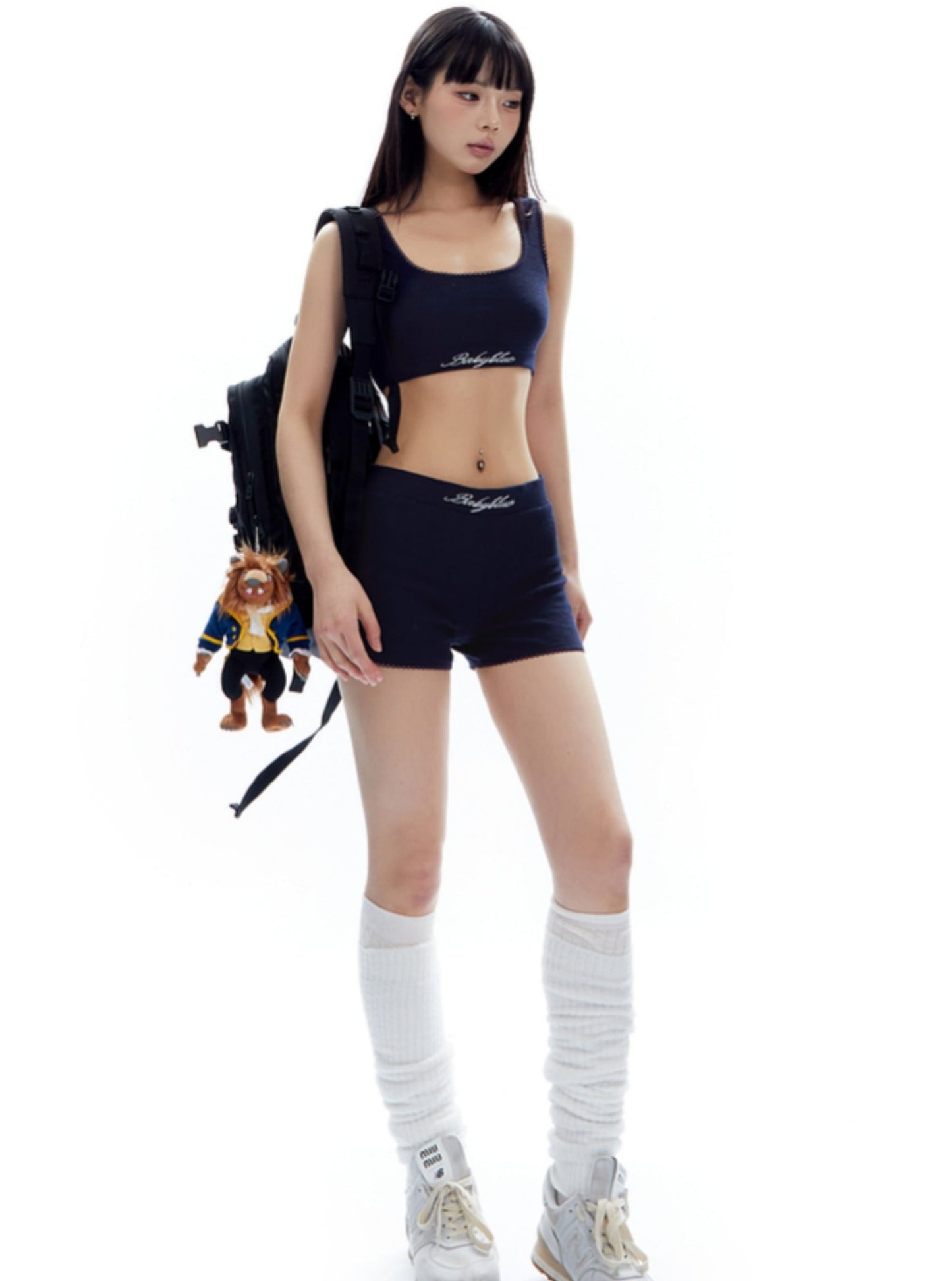 Basic Crop Top und Shorts Set-Up