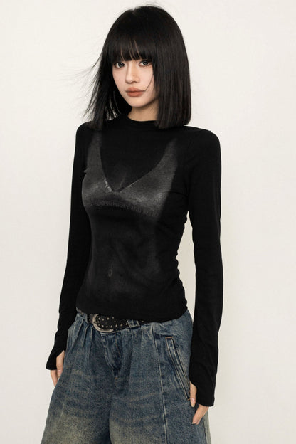 Slim Black Long Sleeve T-Shirt