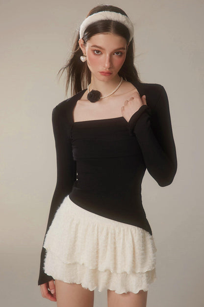 Vintage Neckline Basic Top