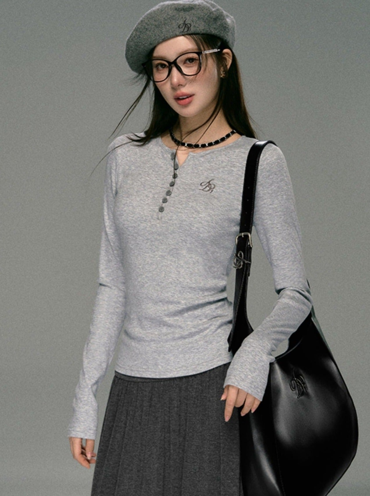 V-Neck Knit Base Layer Shirt