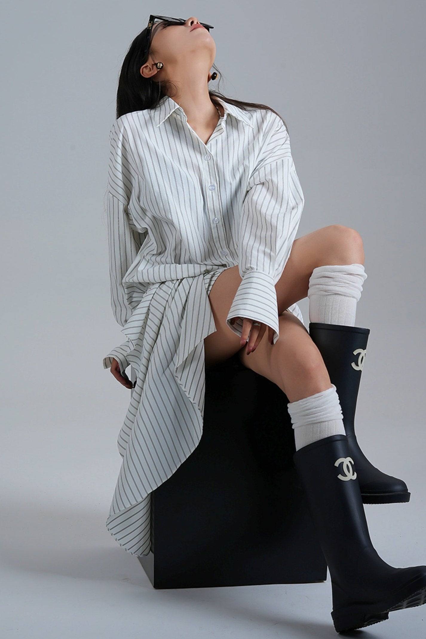 Niche Design Long-Sleeved Shirt Dress