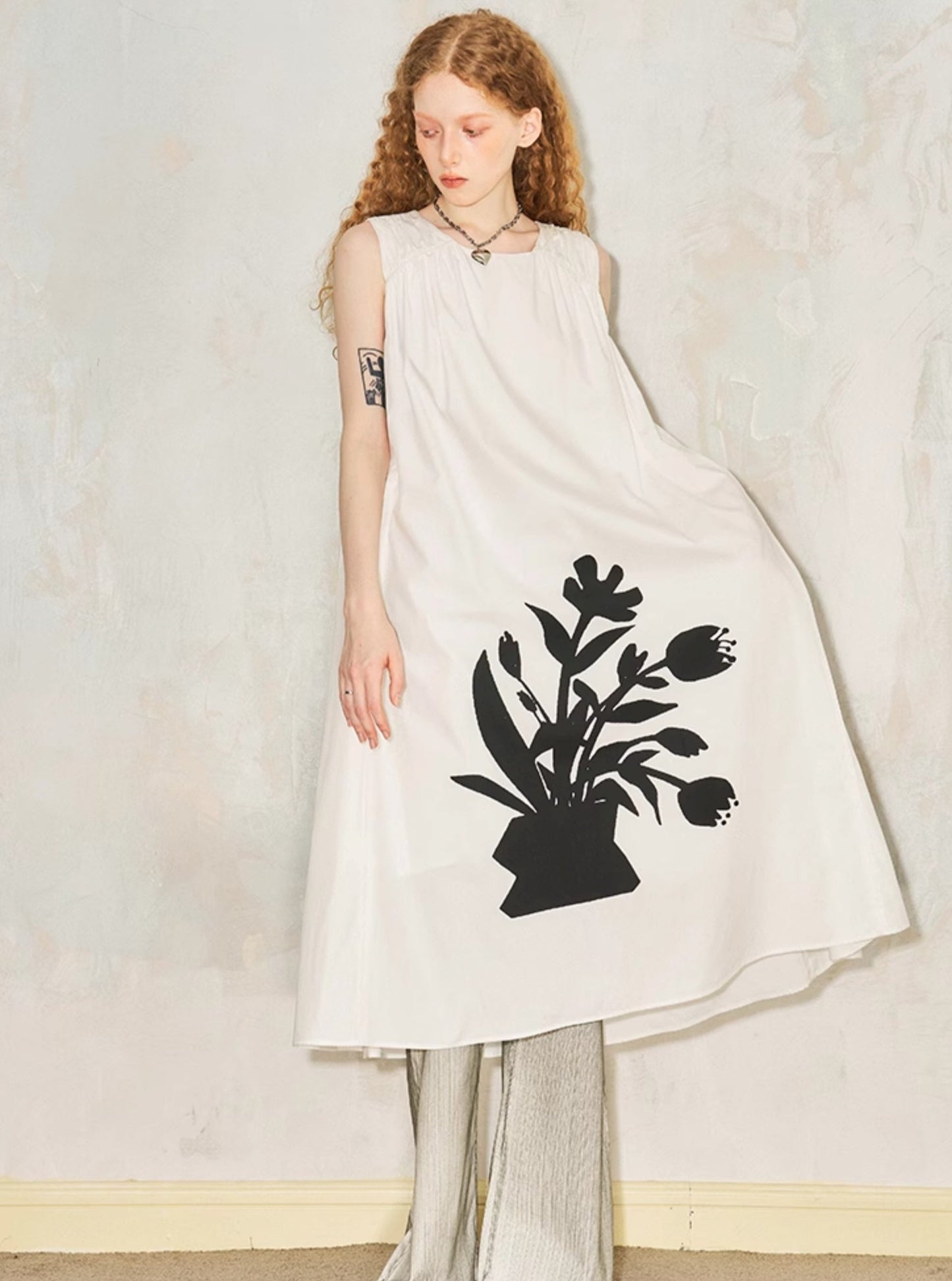 Resort Style Flower Print Dress