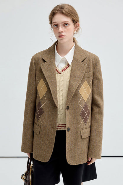 Woolen Quilt Pattern Coat