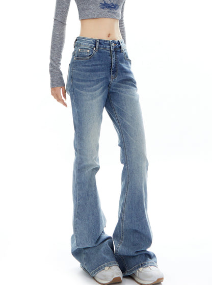 Washed Slim Bootcut Stretch Pants