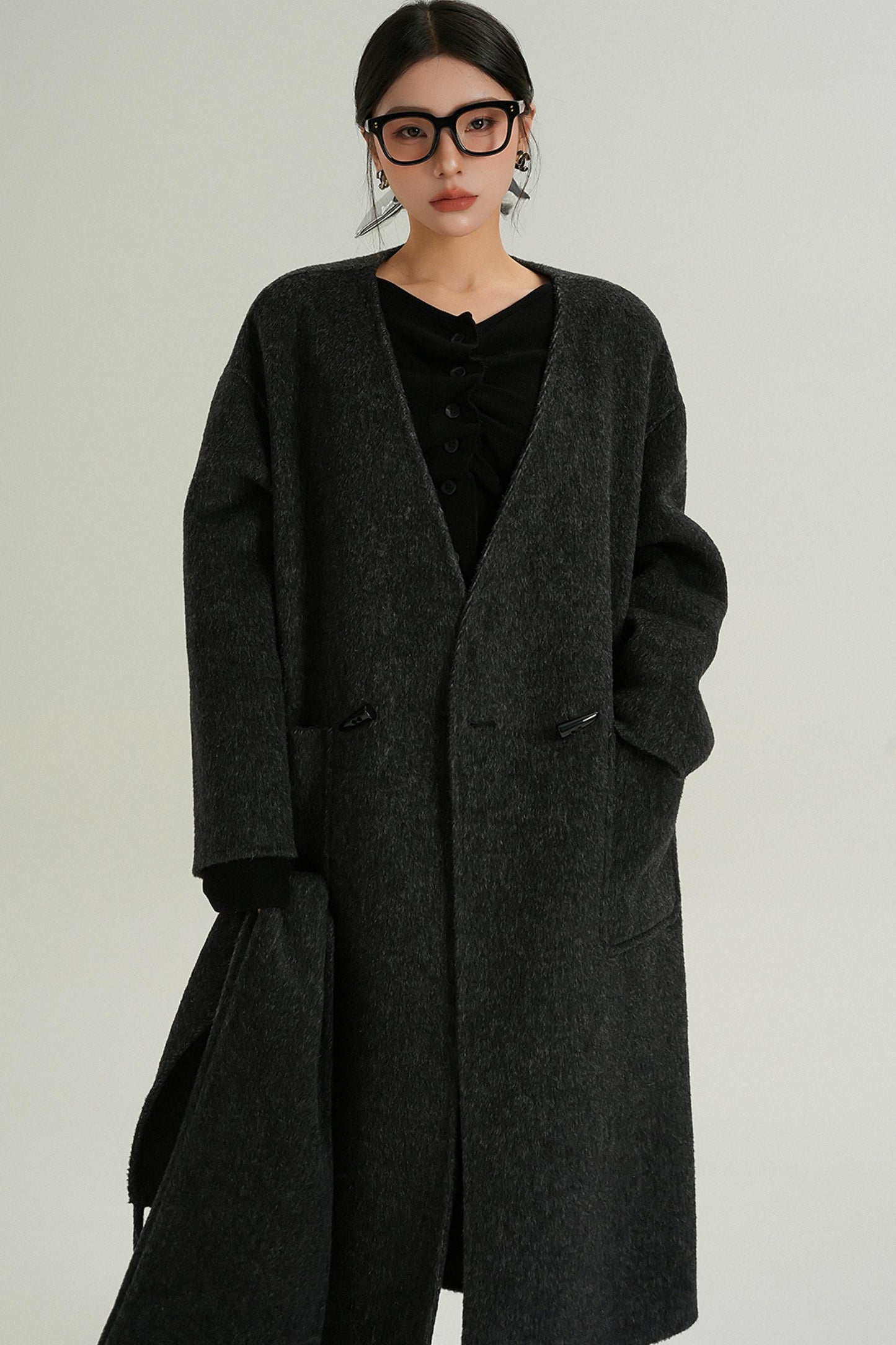 Reversible Tweed Horn Button Coat