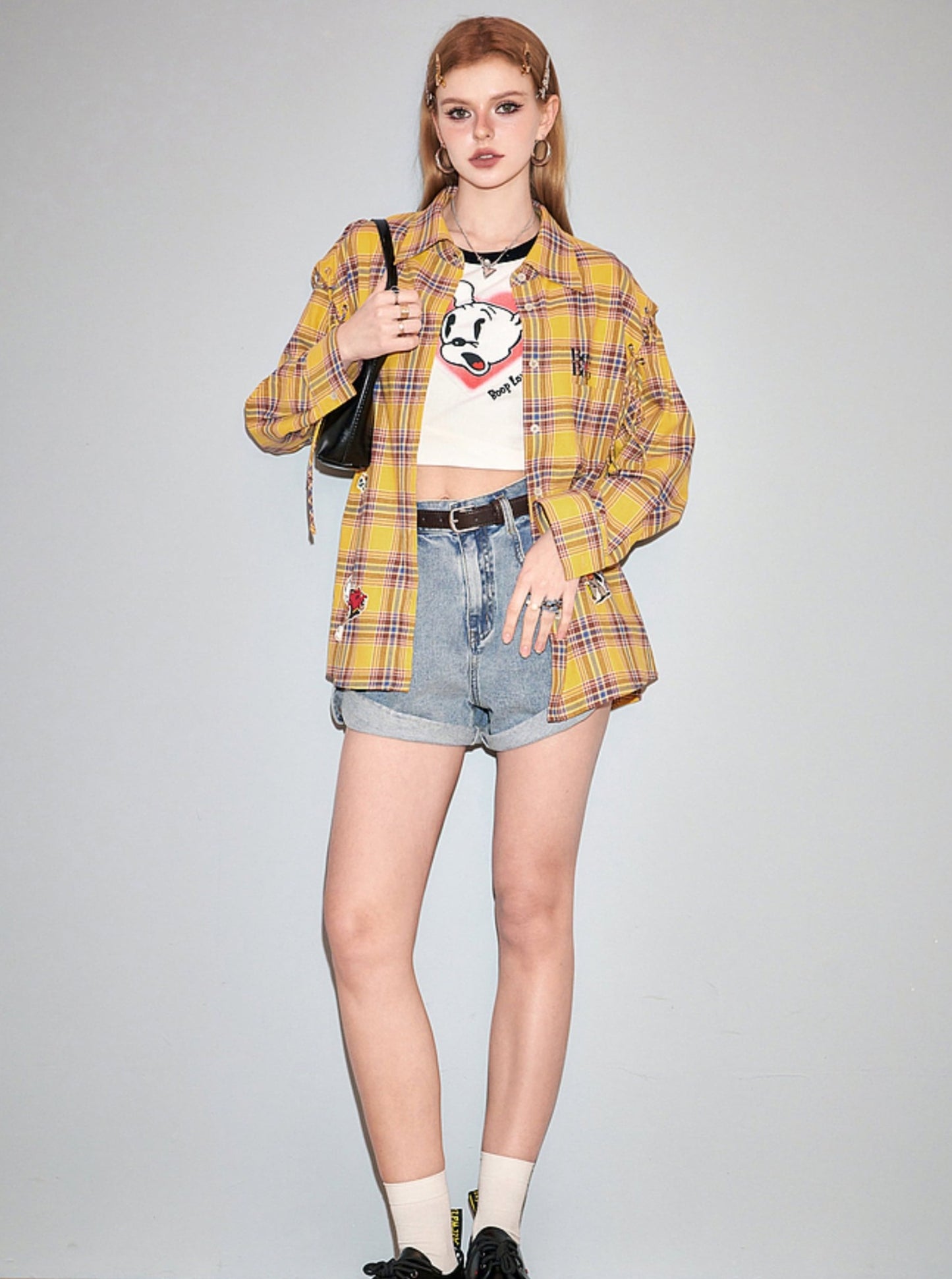 Betty Loose Plaid Long Sleeve Shirt