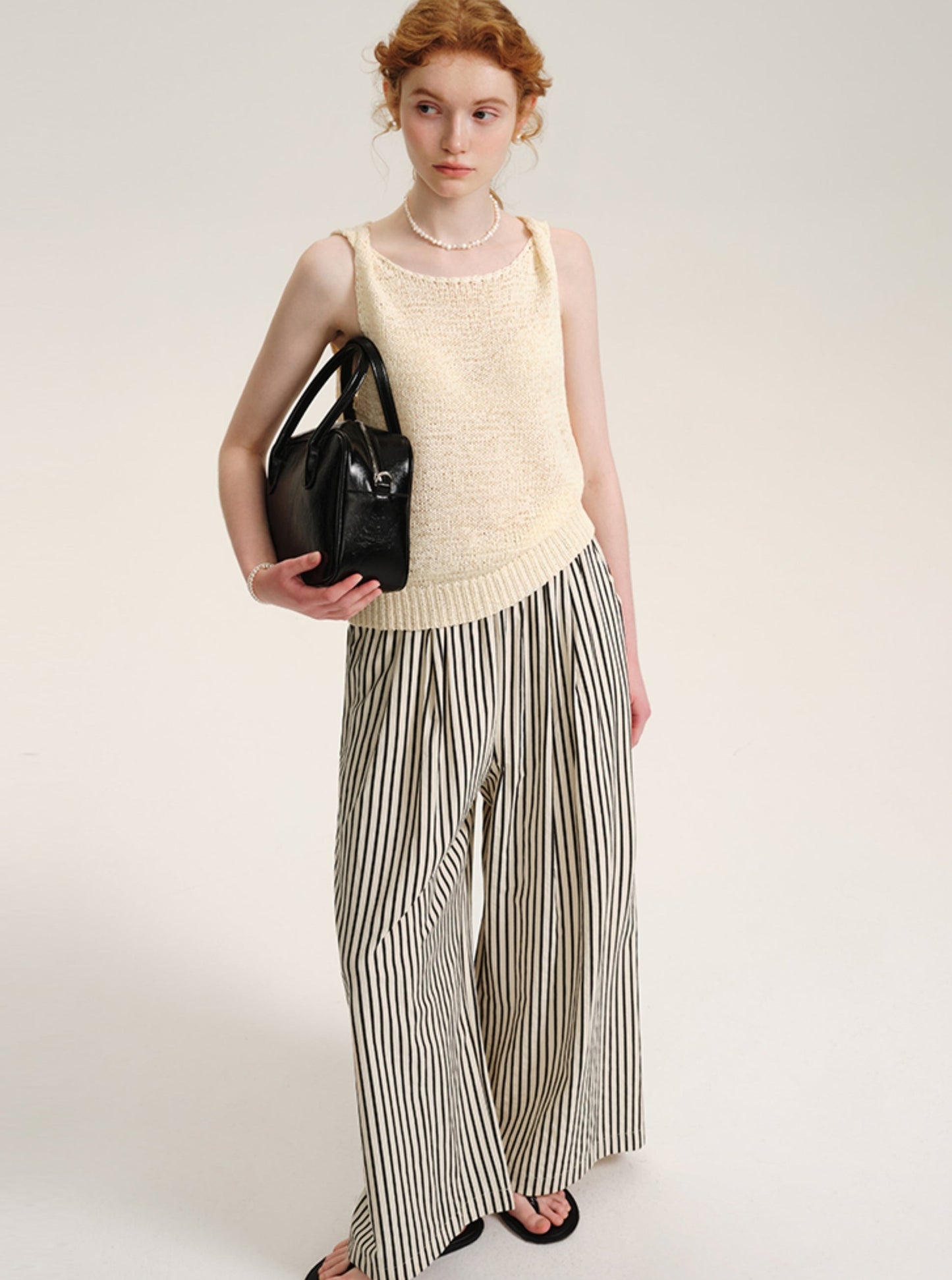 Loose Fit Retro Striped Slacks