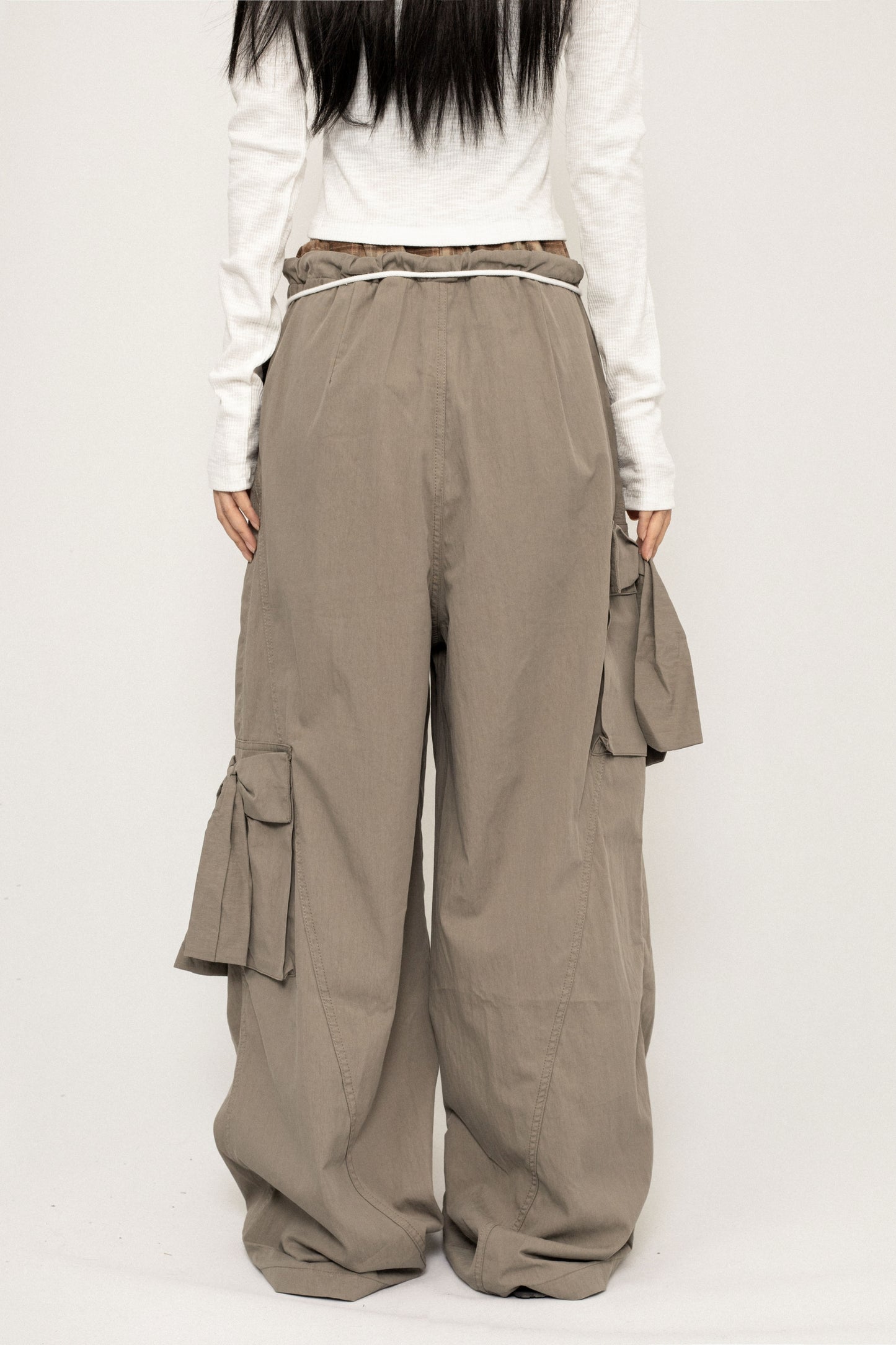 Wide-Leg Cargo Pants with Accessories