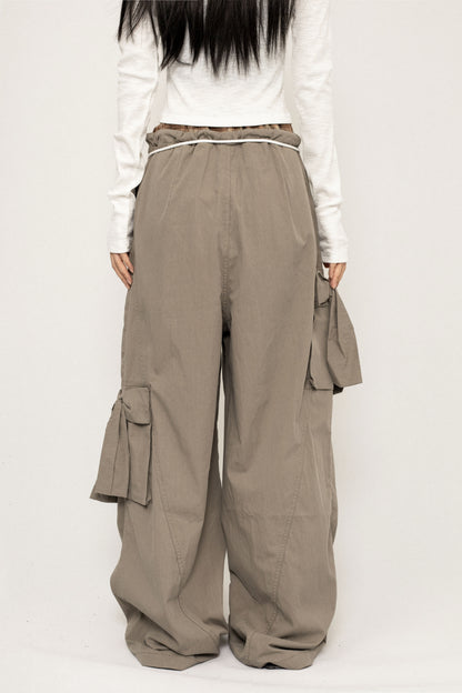 OCTTFLAB American Vintage Wide-Leg Loose Cargo Pants Casual 2024 New Design Sense Pants mit Zubehör