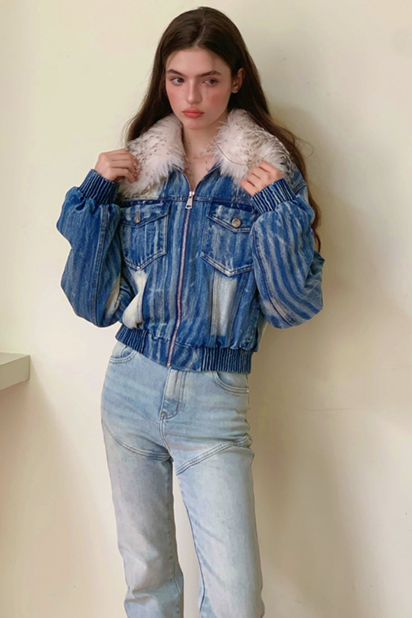 Retro Padded Denim Jacket