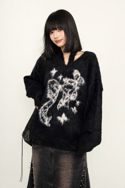 Mohair Frayed Halterneck Knitwear