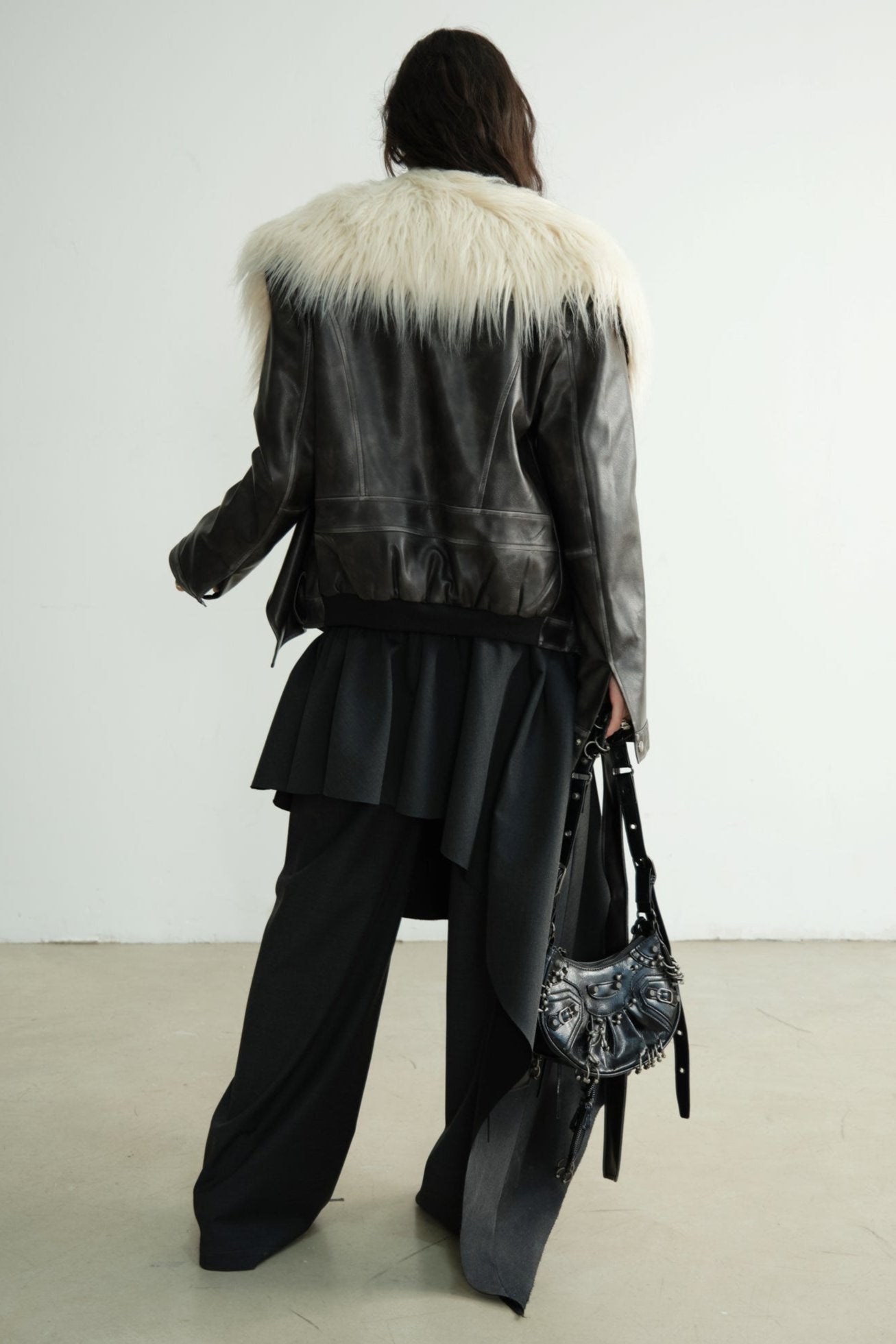 Dark Retro Rock Long FURLAR JACKET