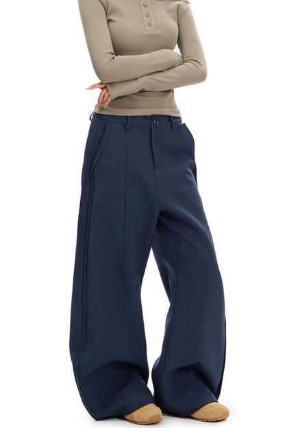 Curved Scimitar Wide-leg Trousers