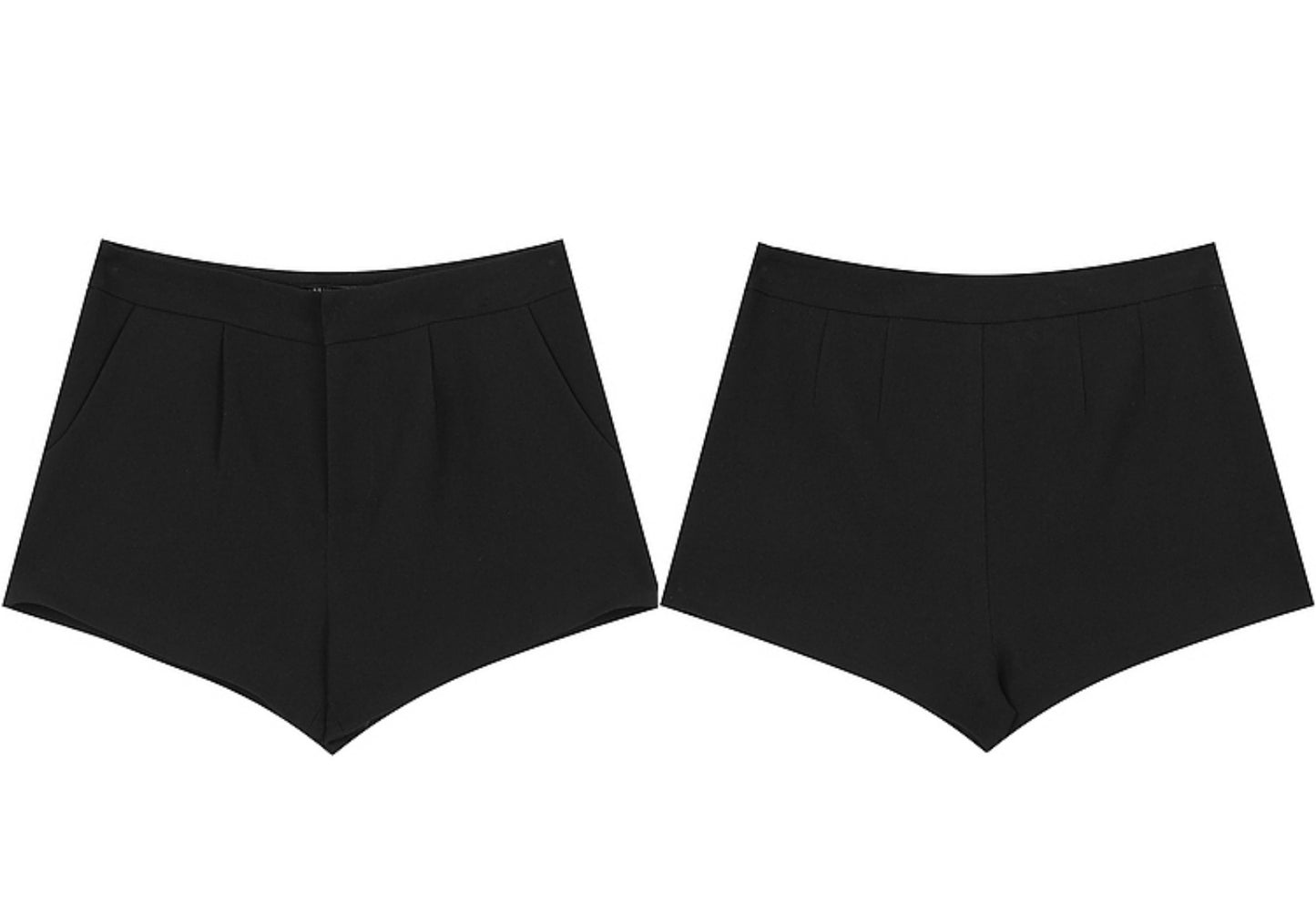 Black A-Line Slim Shorts Pants