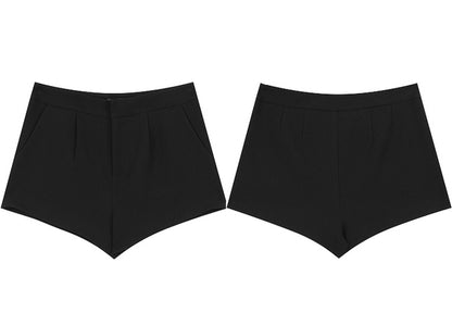 Black A-Line Slim Shorts Pants