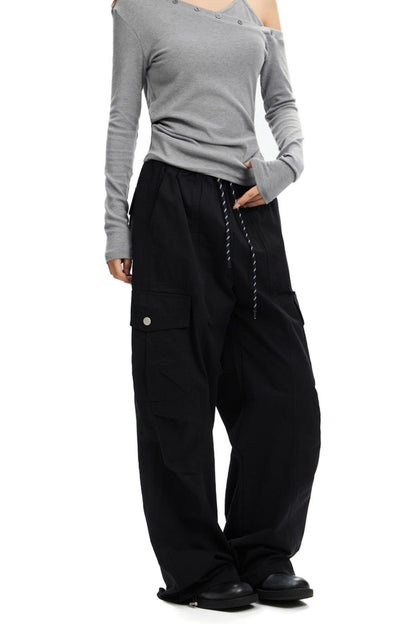 Drawstring Slim Cargo Pants