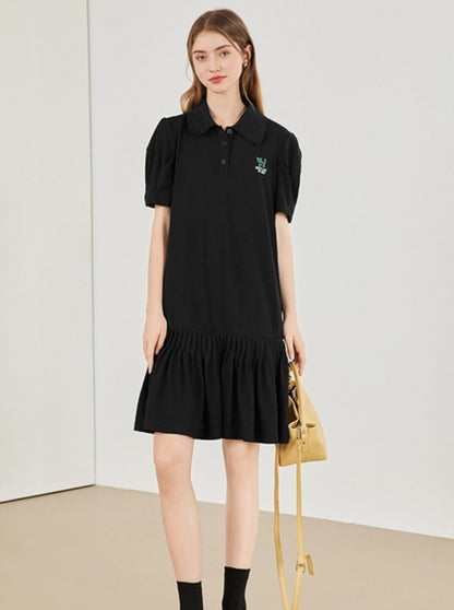 College Style Polo Neck Dress