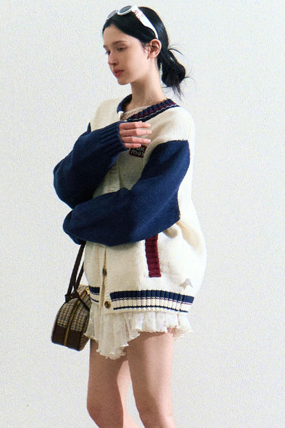 Logo Label Baseball Loose Jacket