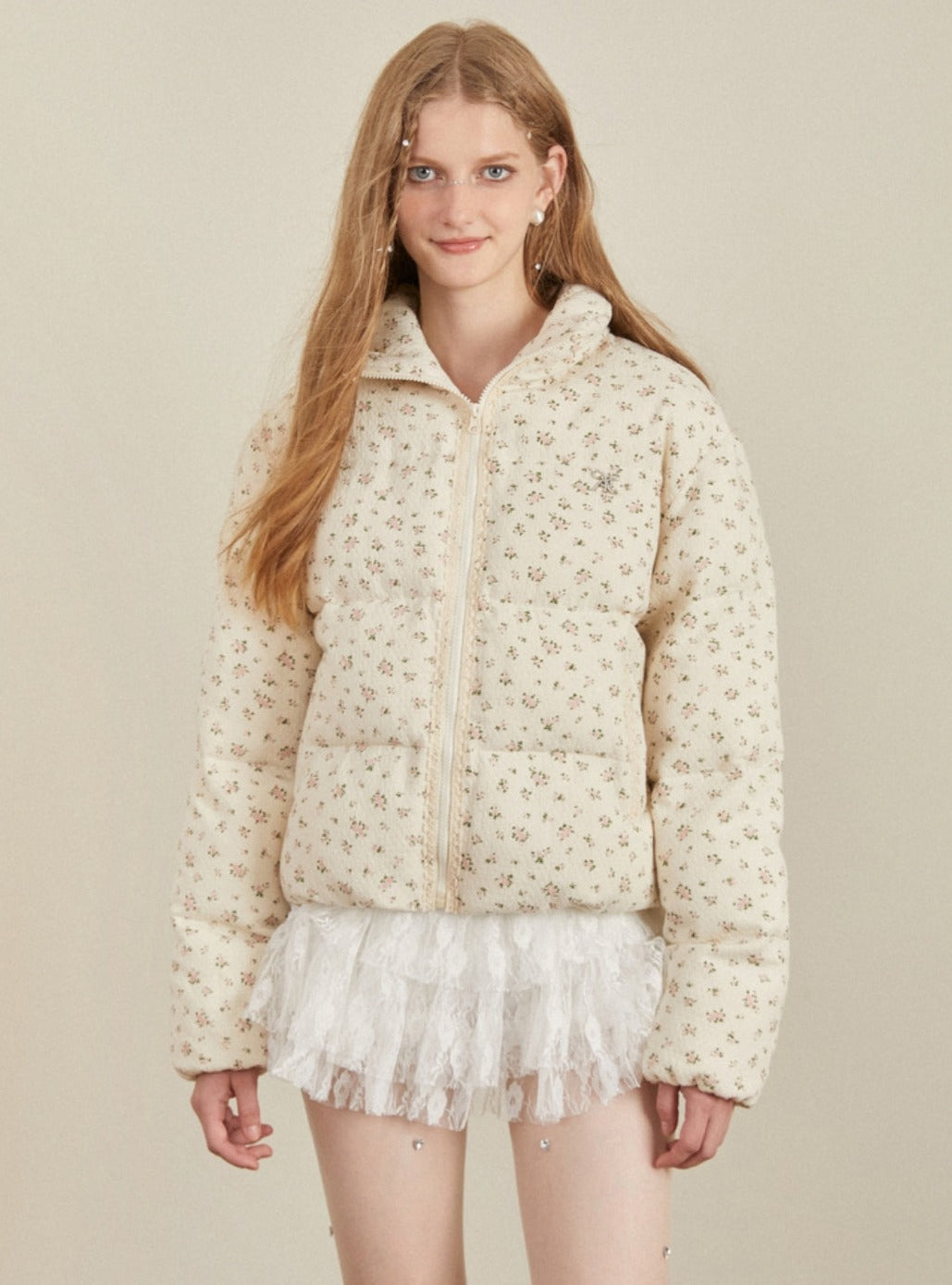Lace Small Floral Cotton Coat