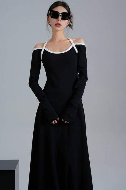 Original Black Slim Fit Midi Dress