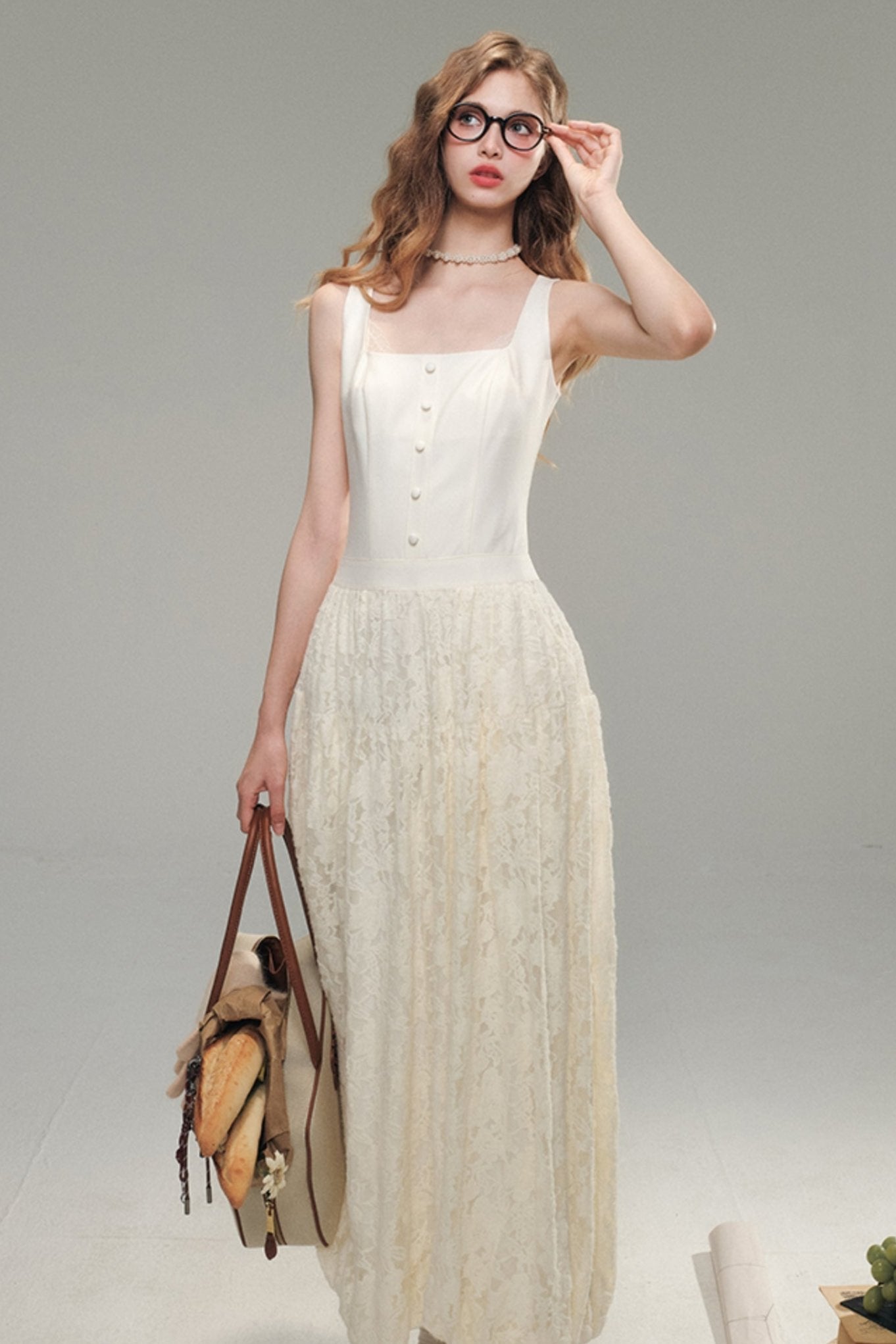 Velvet Lace French Maxi Dress