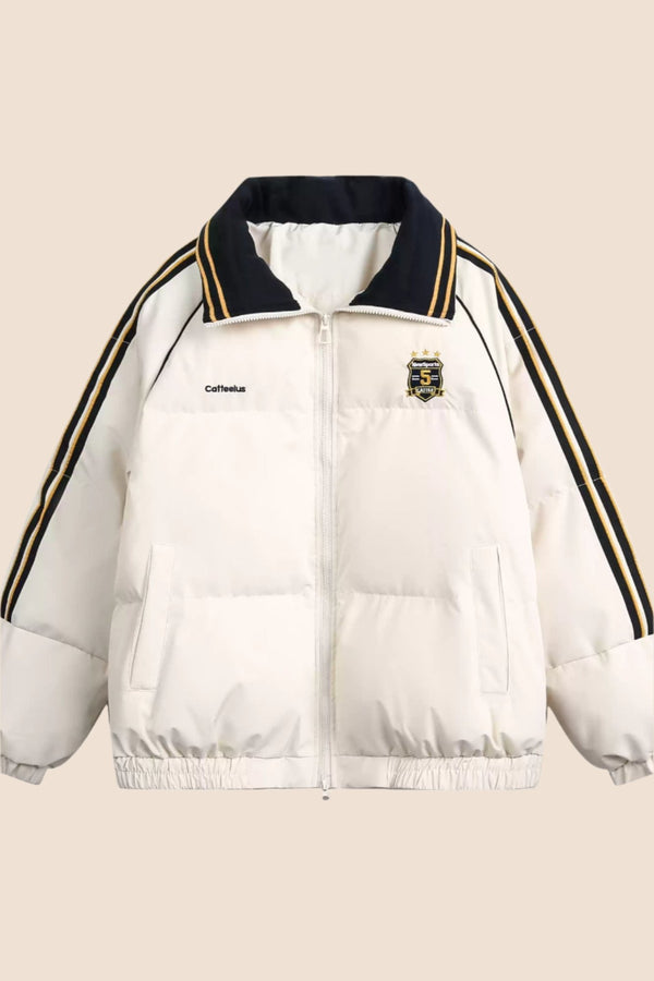 대조 스티치 라펠 면 자켓 