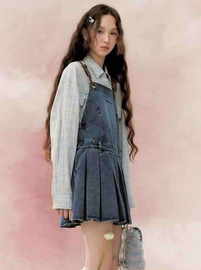 Denim -Gurtkleid