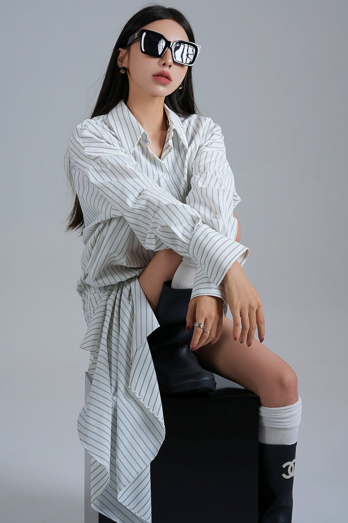 Niche Design Long-Sleeved Shirt Dress