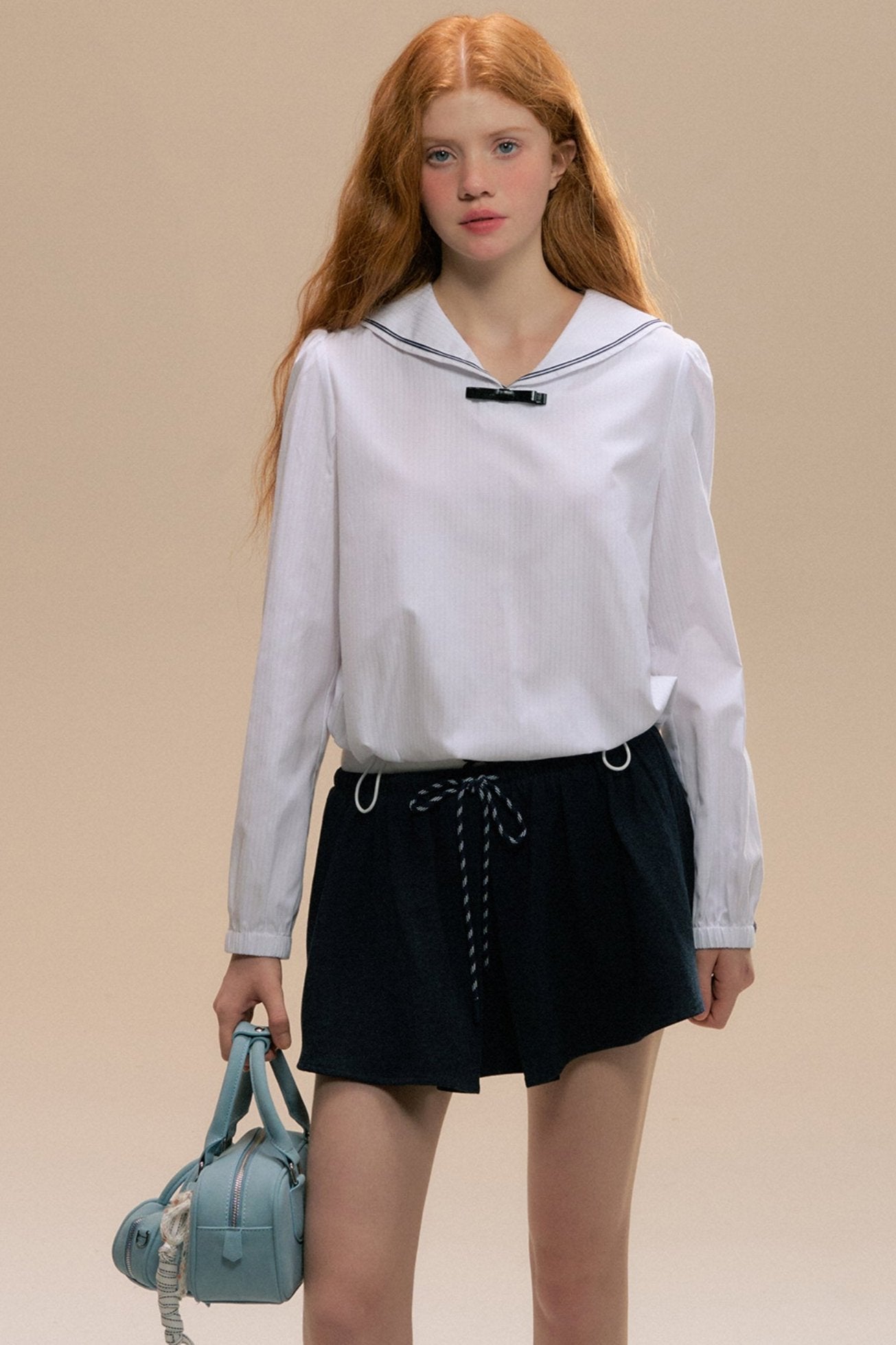 Voyage Diary Collar Girly Top