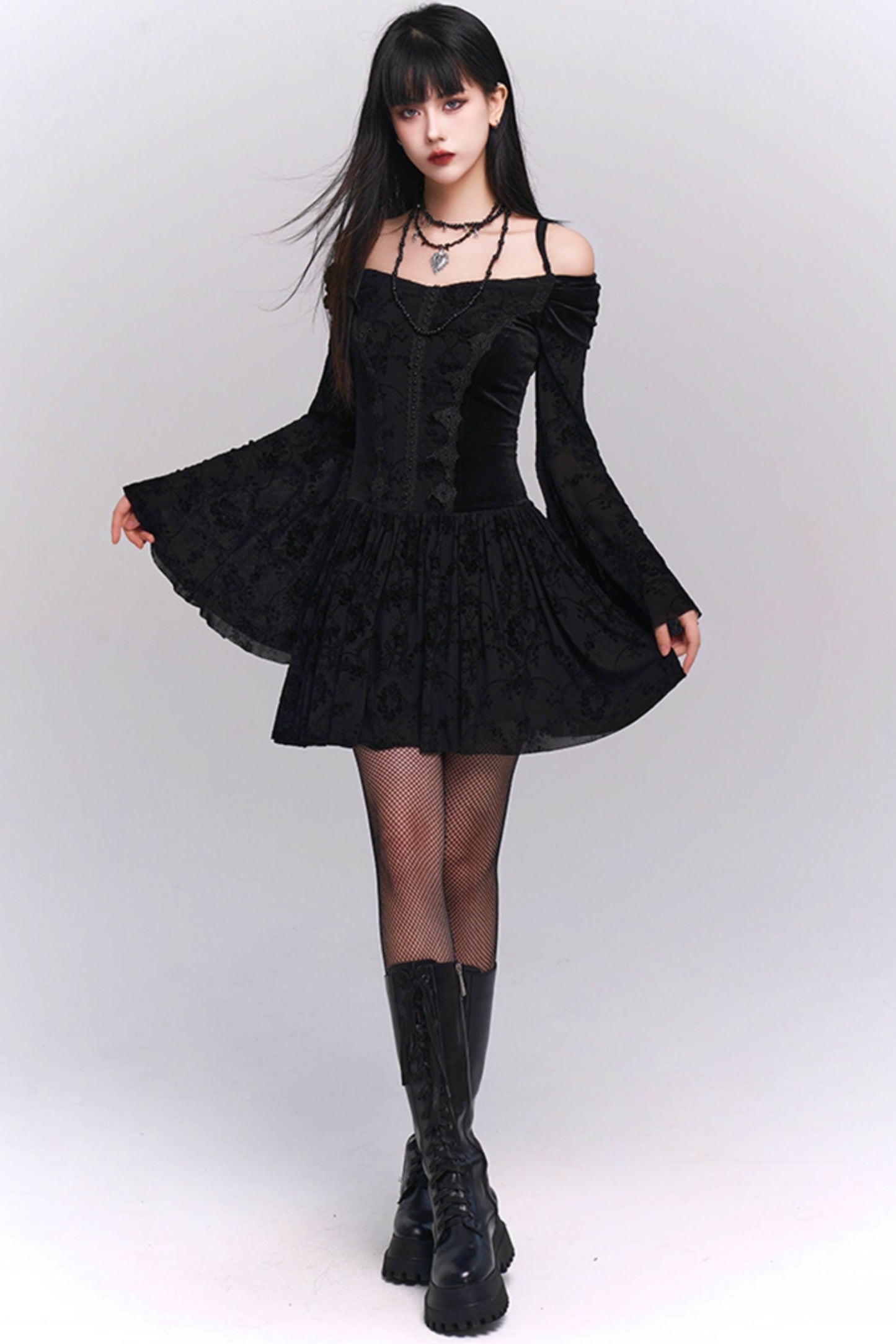 Halloween Gothic Shoulder Dress