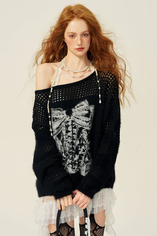 Mink Fleece Slanted Shoulder Top