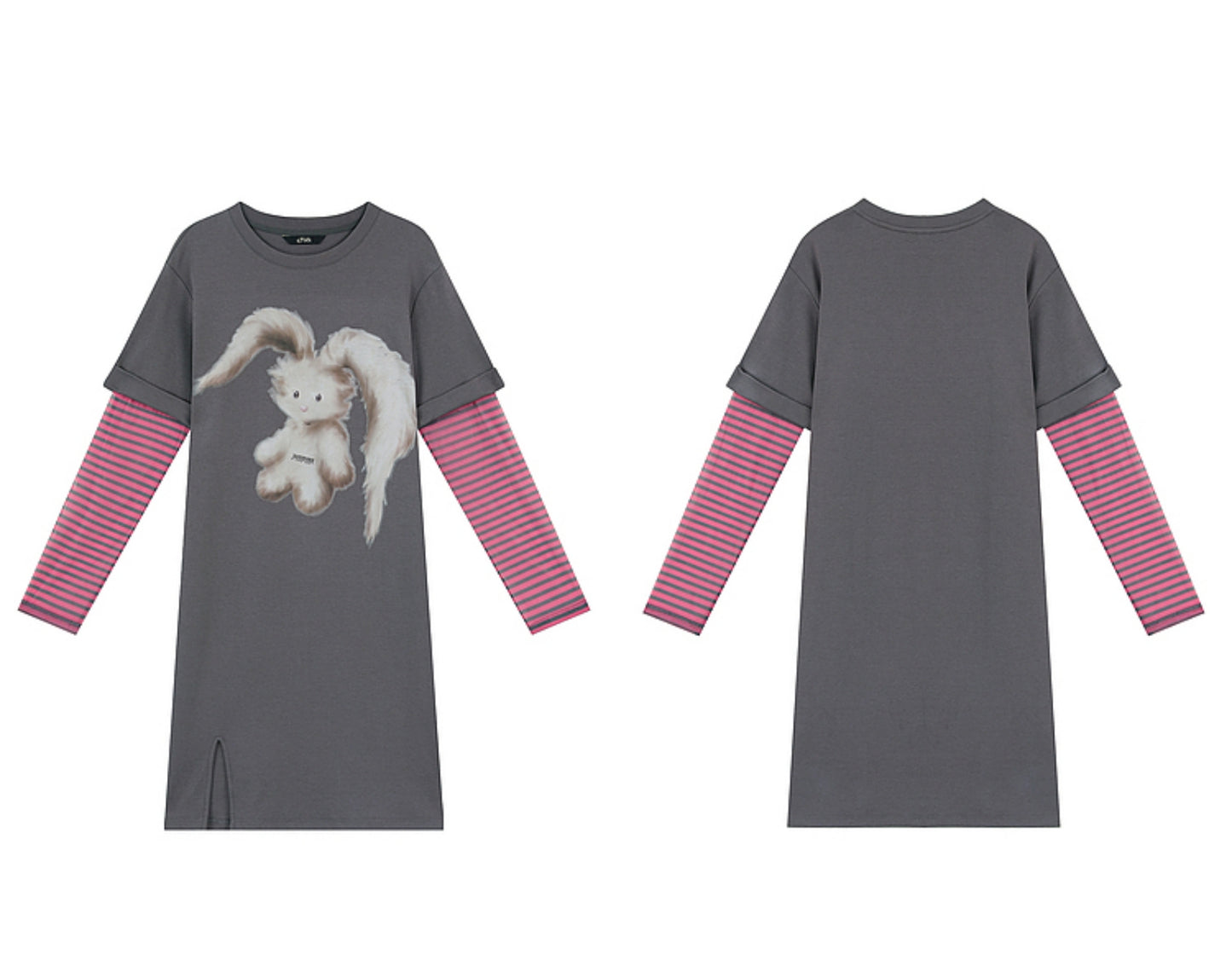 Bunny Print Slimming T-Shirt Dress