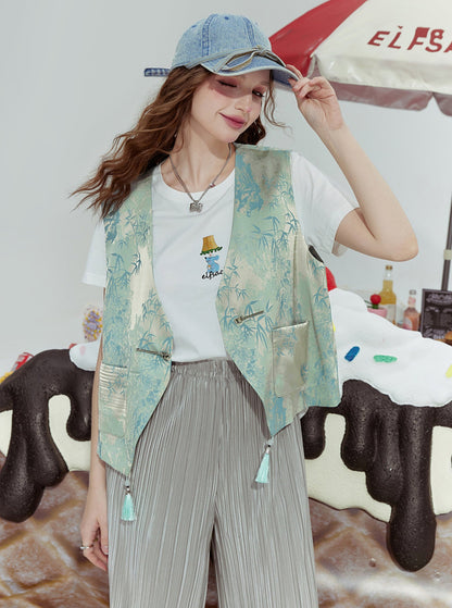 Chinese Design Jacquard Horse Clip Coat