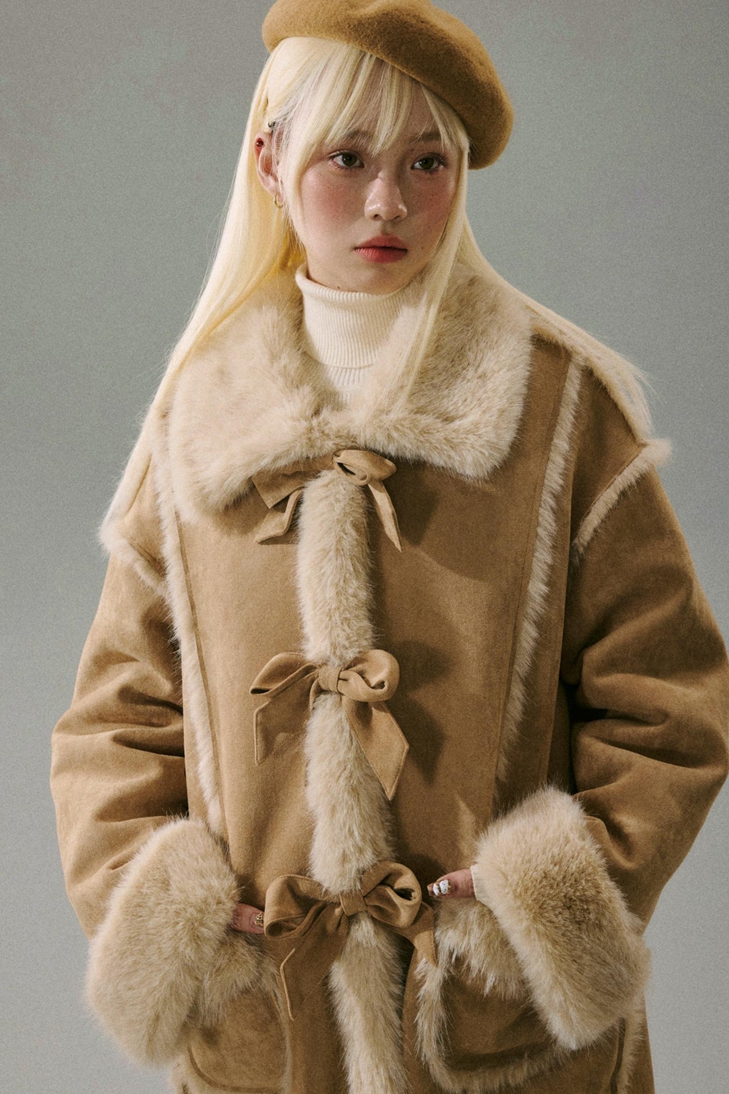 Brown Long Fur Warm Jacket