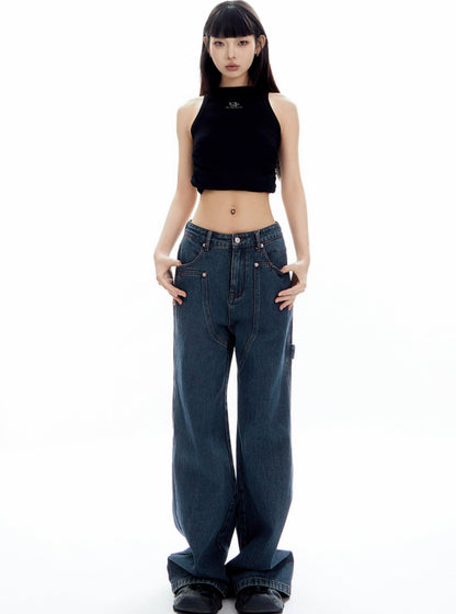 Asymmetrical Silhouette Wide-Leg Pants