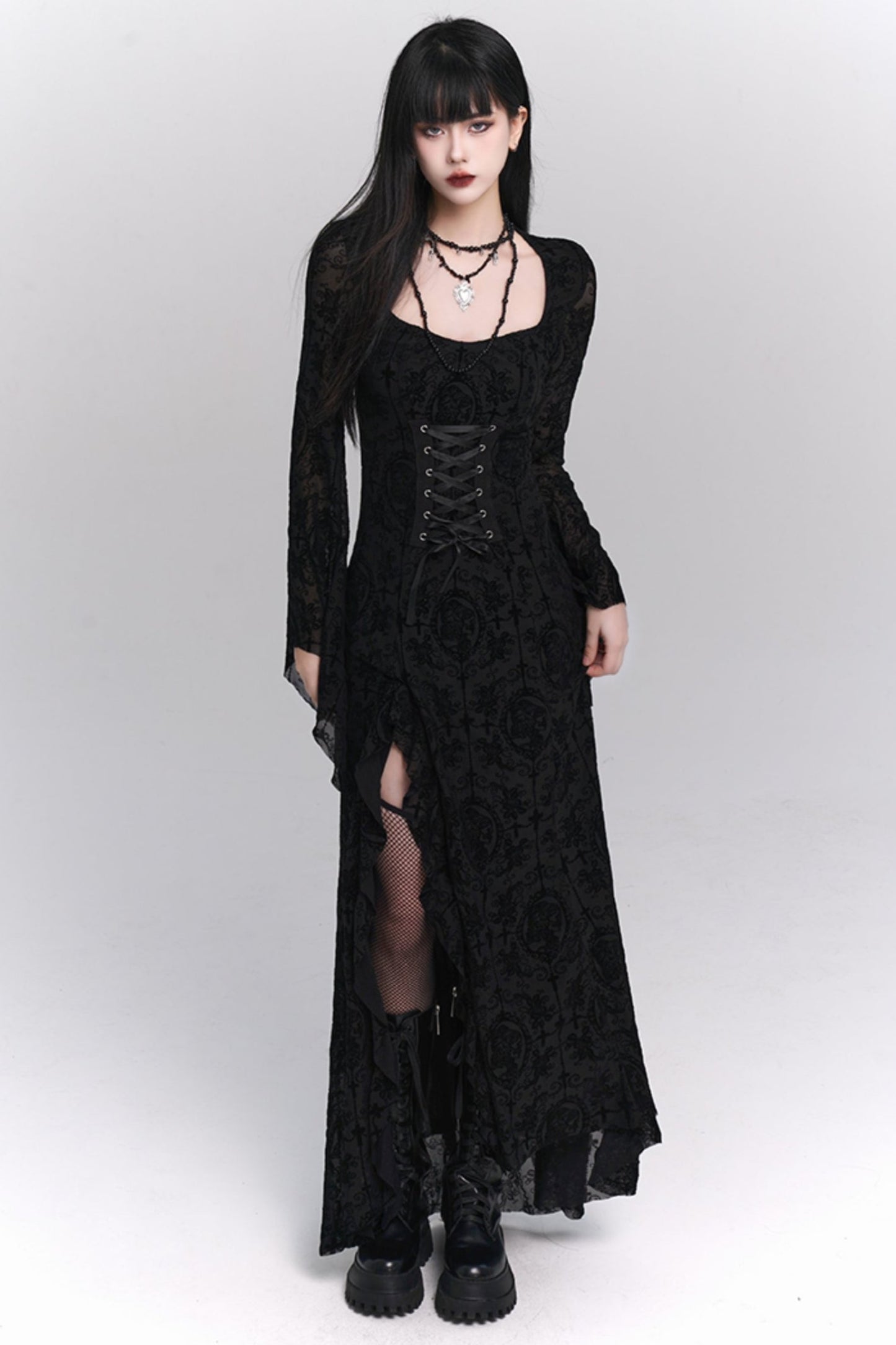 Ghost Girl, Dunkle Serie, Damenbekleidung, Goth, Kalt, Einzigartig, Kleid, Halloween Outfit, Subkultur