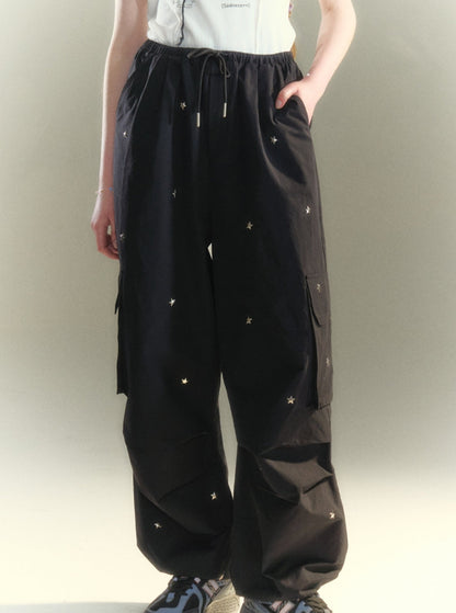 Drawstring Wide Leg Pants