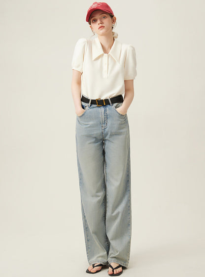 Vintage Wash High-Waist Jeans