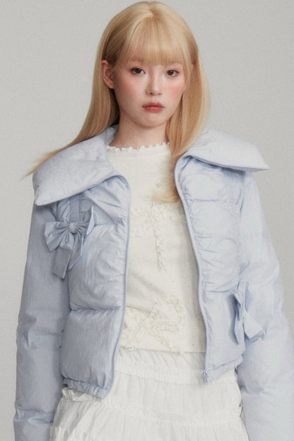 Short Blue Down Jacket