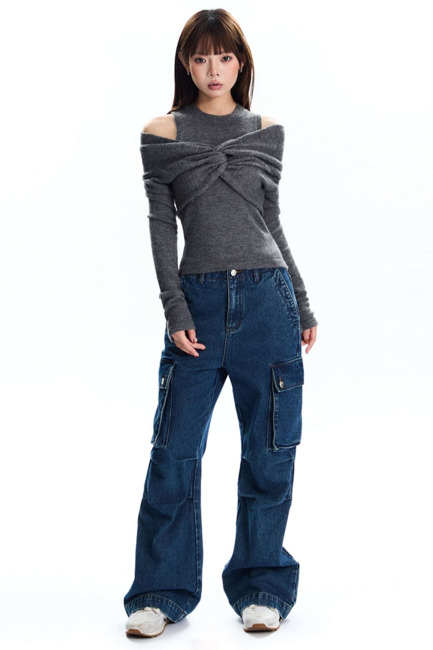 [New on September 19] APEA winter design twisted turtleneck halterneck knit two-piece top