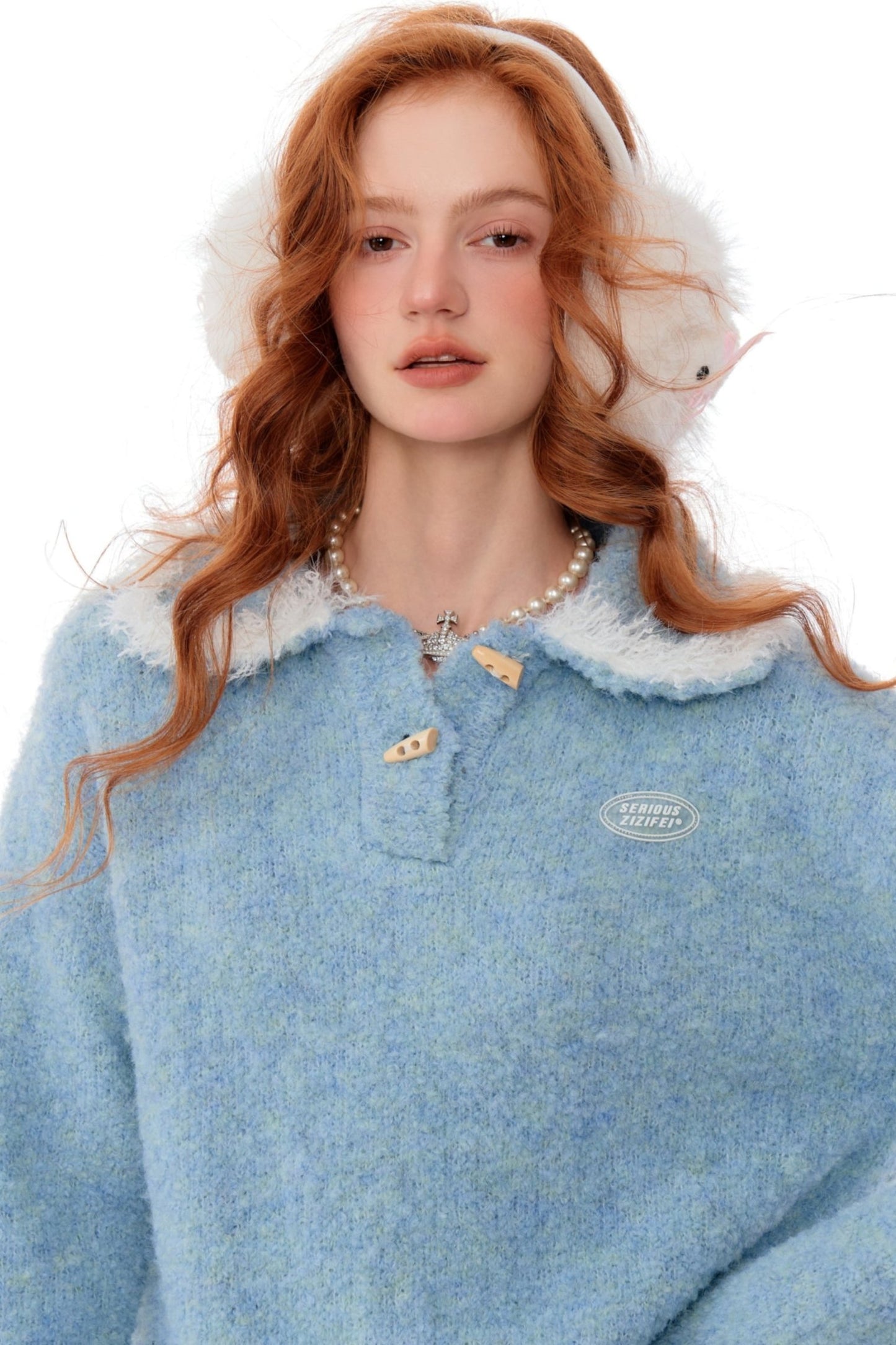 Soft Loose Polo Doll Collar Sweater